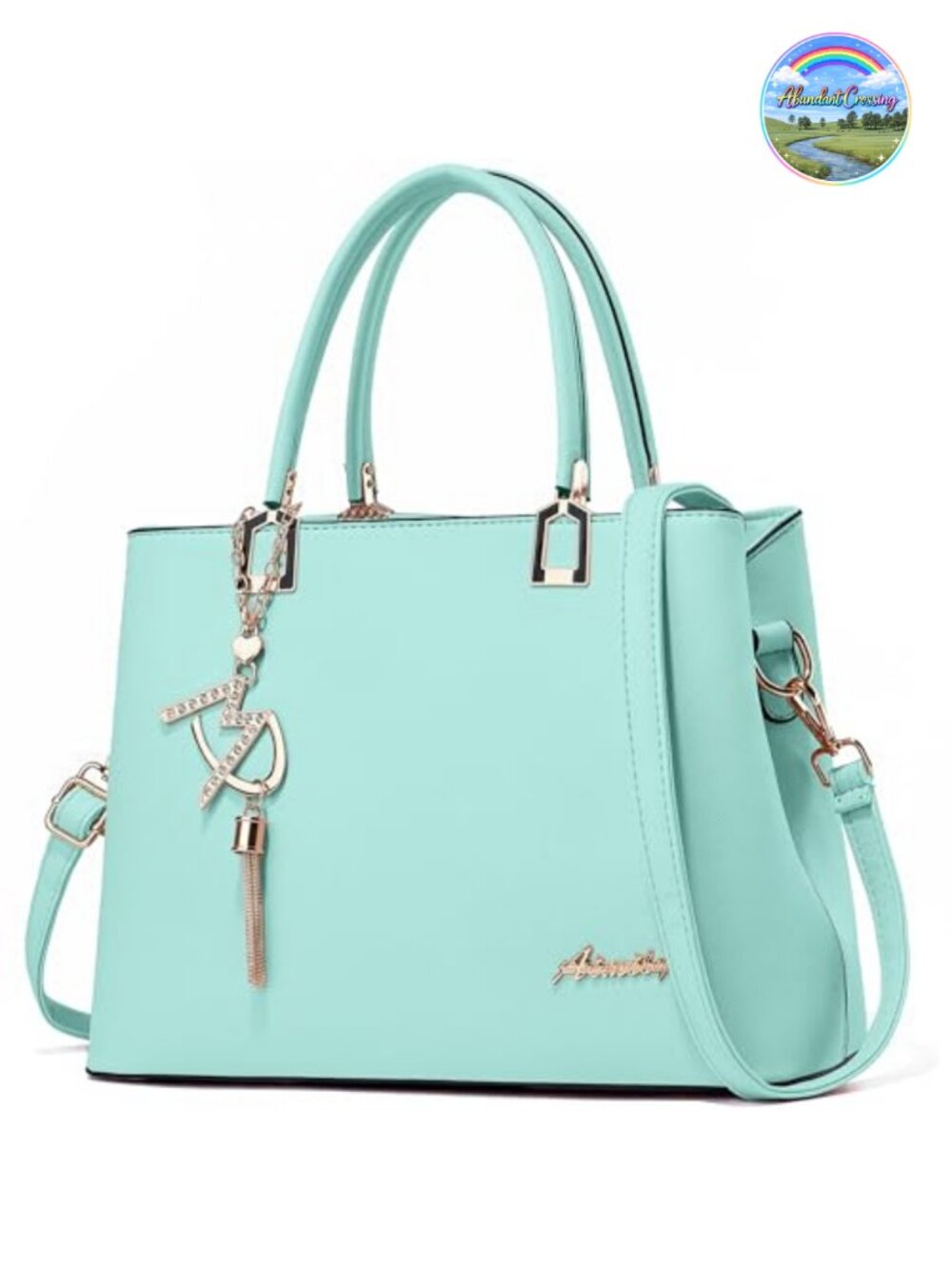 PU Leather Satchel Handbag Top Handle Tote with Removable Crossbody Strap